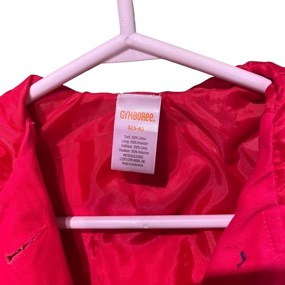 GYMBOREE 100% COTTON GIRLS SIZE 5-6 RED HOODED JACKET - Picture 3 of 7